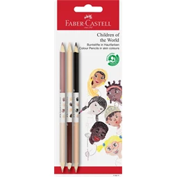 Színes ceruza készlet 3db-os Faber-Castell  3 ceruza - 6 bőrszín, ergonómikus háromszög alakú test, törésálló hegy