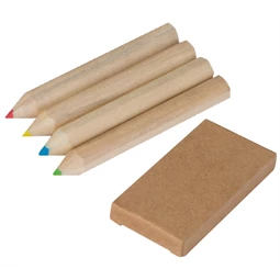 Színes ceruza készlet  4db-os MINI, kartondobozban 6 x 3,2 x 0,9 cm