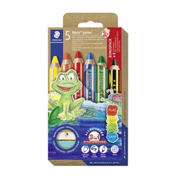 Színes ceruza készlet 5+1 szín, STAEDTLER "Noris® junior 140" grafitceruzával, hegyezővel,  ergonómikus jumbo vastag