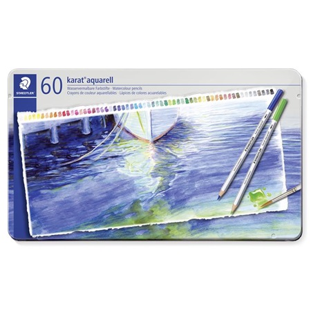 Színes ceruza készlet 60db-os STAEDTLER akvarell Karat fém dobozban