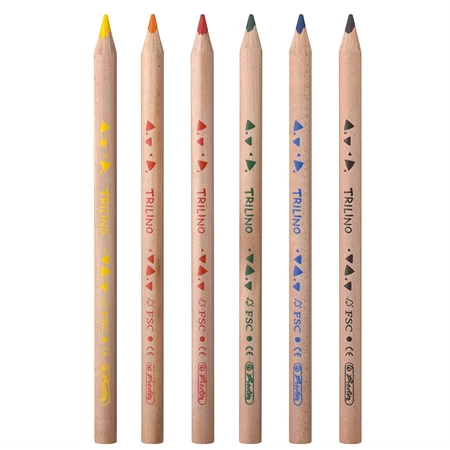 Színes ceruza készlet 6db-os HERLITZ Trilino vastag natúr