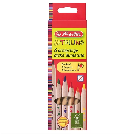Színes ceruza készlet  6db-os HERLITZ Trilino vastag natúr