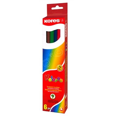 Színes ceruza készlet  6db-os KORES Triangular háromszögletű