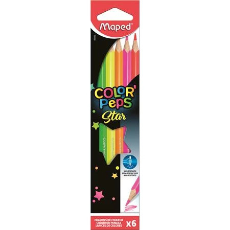 Színes ceruza készlet 6db-os MAPED Color Peps FLUÓ színek