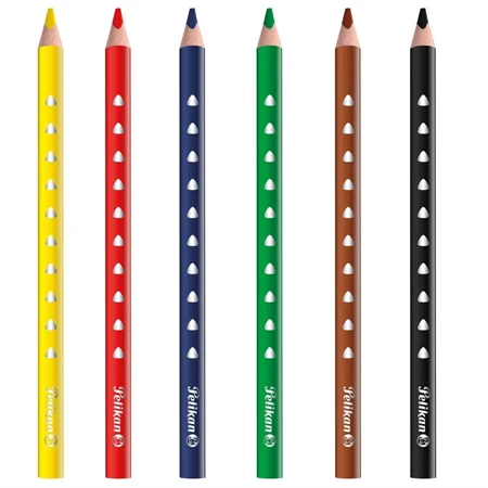 Színes ceruza készlet 6db-os PELIKAN Silverino, vastag,háromszögű, lakkozott