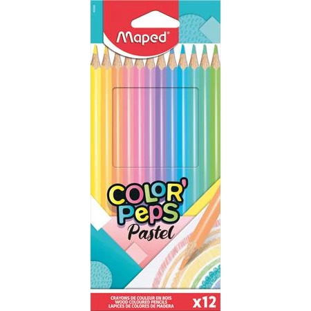 Színes ceruza készlet 12dbos MAPED Color`Peps pasztell háromszögletű