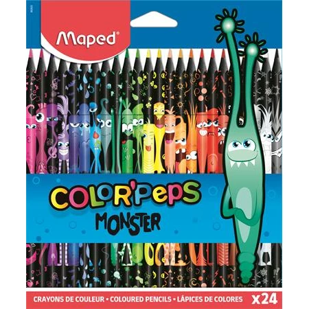 Színes ceruza készlet 24db-os MAPED Color`Peps Monster háromszögletű