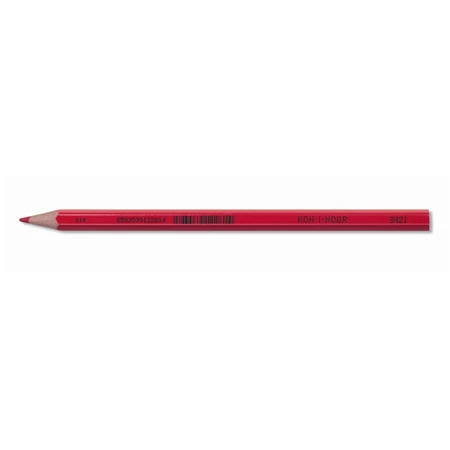 Színes ceruza piros postairón KOH-I NOOR 3421 vastag 9mm-es hatszögletű test