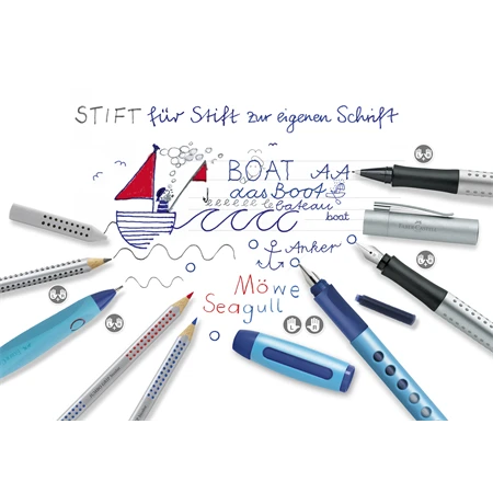 Színes ceruza postairón Faber-Castell  Grip piros-kék vastag háromszögletű test