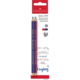 Színes ceruza postairón Faber-Castell  2db-os piros-kék hatszögletű test, bliszterben