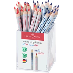 Színes ceruza postairón Faber-Castell  Grip piros-kék vastag háromszögletű test