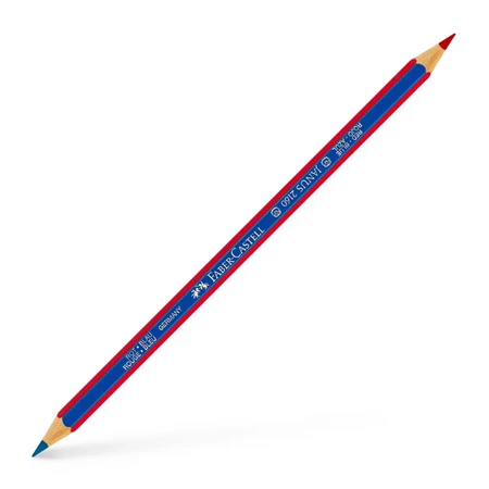 Színes ceruza postairón Faber-Castell  piros-kék vékony hatszögletű test JANUS