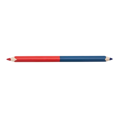 Színes ceruza postairón háromszögletű, piros-kék, vastag 10,4 mm-es háromszögletű test