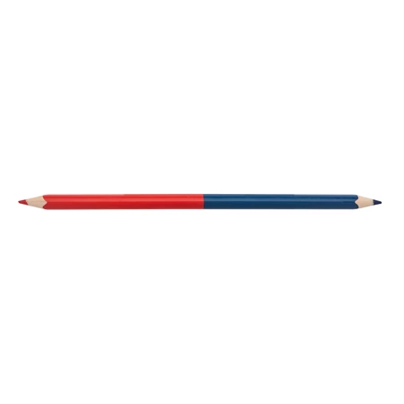 Színes ceruza postairón háromszögletű, piros-kék, vékony 7mm-es háromszögletű test