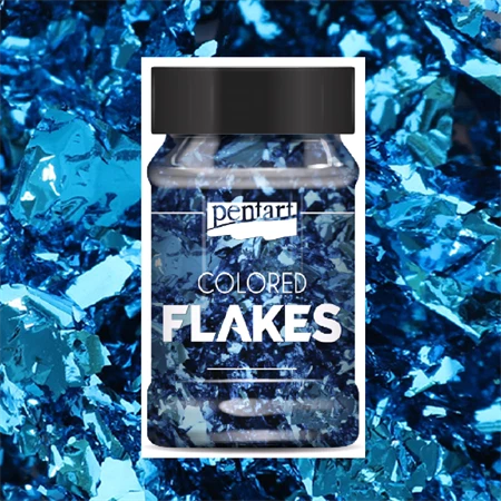 Színes fólia pehely 1g, kék flakes PENTART