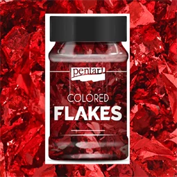 Színes fólia pehely 1g, piros flakes PENTART