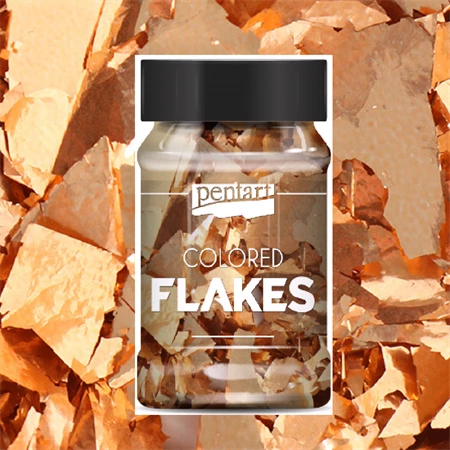 Színes fólia pehely 1g, rózsa-arany flakes PENTART