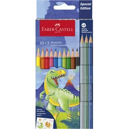 Színesceruza készlet 10+3db-os hatszögletű DINOSZAURUSZ + matrica