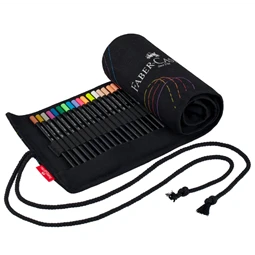 Színesceruza-készlet 72db-os háromszögletű BLACK EDITION fekete testű tekercses tolltartóban