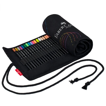 Színesceruza-készlet 72db-os háromszögletű BLACK EDITION fekete testű tekercses tolltartóban