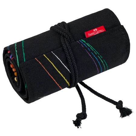 Színesceruza-készlet 72db-os háromszögletű BLACK EDITION fekete testű tekercses tolltartóban