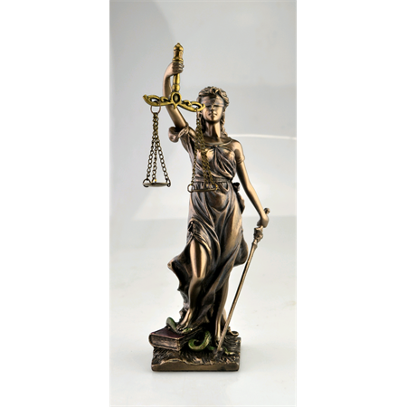 Szobor, Igazság istennője 8,5x7,5x20,5cm Justicia az igazság istennője