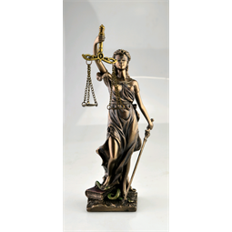 Szobor, Igazság istennője 8,5x7,5x20,5cm Justicia az igazság istennője