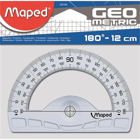 Szögmérő 180° műanyag MAPED Graphic 12cm