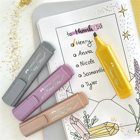 Szövegkiemelő Faber-Castell 1546 metál gyöngyház rózsaszín