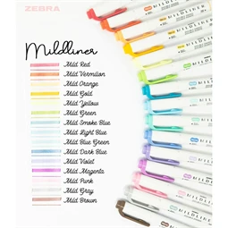 Szövegkiemelő ZEBRA kétvégű MILDLINER vágotthegy 4mm - filchegy 1,4mm Cool-Refined Refined piros