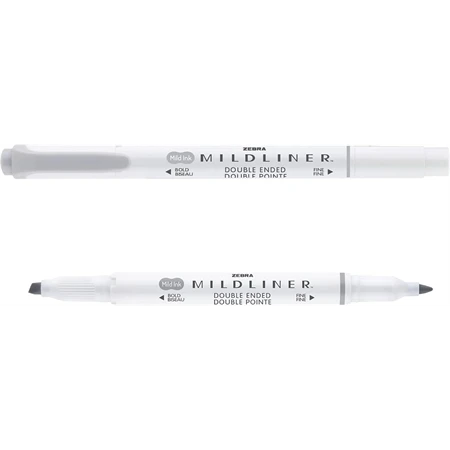Szövegkiemelő ZEBRA kétvégű MILDLINER vágotthegy 4mm - filchegy 1,4mm Cool-Refined szürke