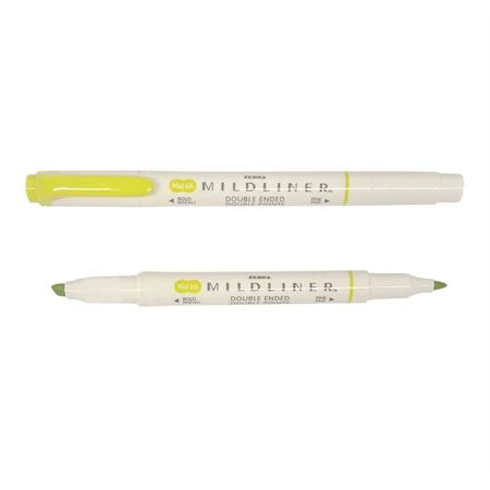 Szövegkiemelő ZEBRA kétvégű MILDLINER vágotthegy 4mm - filchegy 1,4mm Citrus Green szinű
