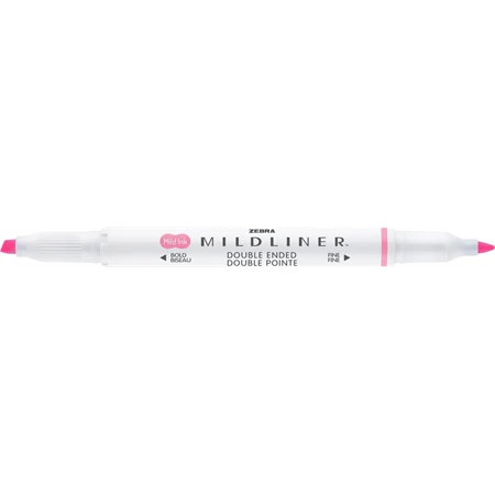 Szövegkiemelő ZEBRA kétvégű MILDLINER vágotthegy 4mm - filchegy 1,4mm Fluorescent pink