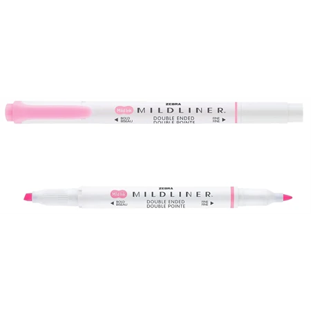 Szövegkiemelő ZEBRA kétvégű MILDLINER vágotthegy 4mm - filchegy 1,4mm Fluorescent pink