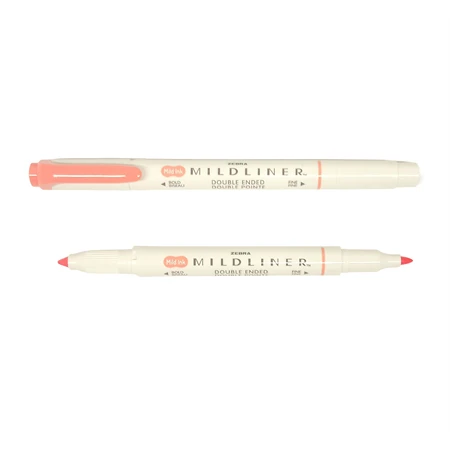 Szövegkiemelő ZEBRA kétvégű MILDLINER vágotthegy 4mm - filchegy 1,4mm Friendly Coral pink