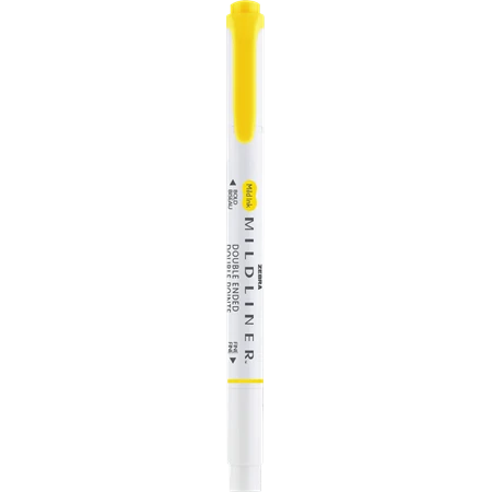 Szövegkiemelő ZEBRA kétvégű MILDLINER vágotthegy 4mm - filchegy 1,4mm Friendly lemon yellow szinű