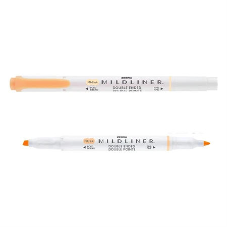 Szövegkiemelő ZEBRA kétvégű MILDLINER vágotthegy 4mm - filchegy 1,4mm Gentle Honey Orange szinű