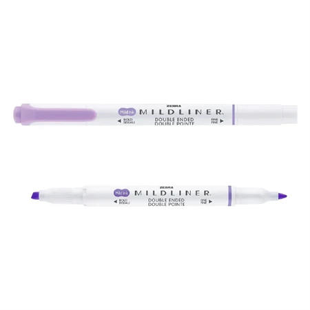 Szövegkiemelő ZEBRA kétvégű MILDLINER vágotthegy 4mm - filchegy 1,4mm Gentle Lilac szinű