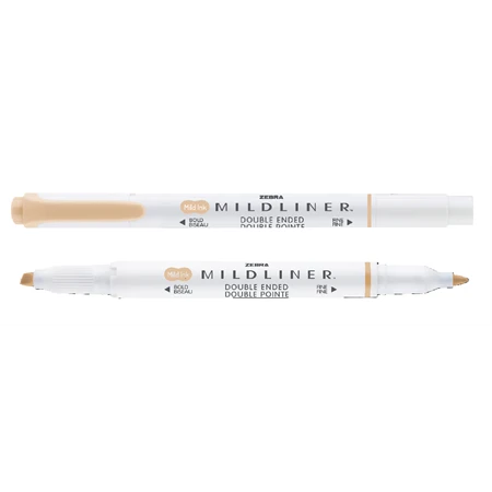 Szövegkiemelő ZEBRA kétvégű MILDLINER vágotthegy 4mm - filchegy 1,4mm Neutral beige szinű