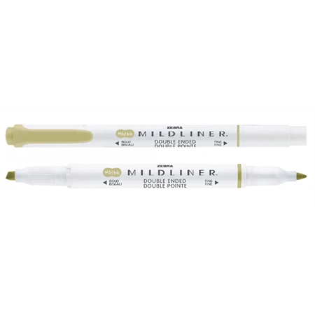 Szövegkiemelő ZEBRA kétvégű MILDLINER vágotthegy 4mm - filchegy 1,4mm Neutral olive szinű