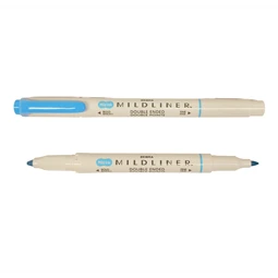Szövegkiemelő ZEBRA kétvégű MILDLINER vágotthegy 4mm - filchegy 1,4mm Warm Cyan kék
