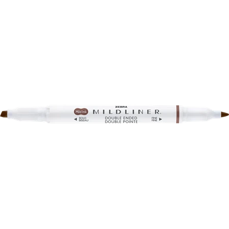Szövegkiemelő ZEBRA kétvégű MILDLINER vágotthegy 4mm - filchegy 1,4mm Warm brown, barna szinű
