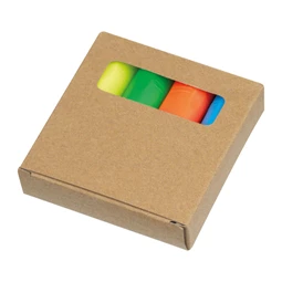 Szövegkiemelő készlet 4 db-os, 7x7cm-es natúr dobozban