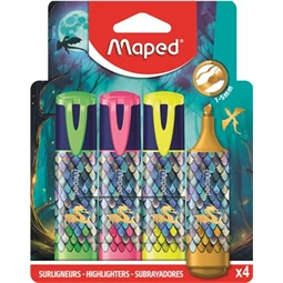 Szövegkiemelő készlet 4db-os Dragon sárkány, 1-5 mm, pasztell színek