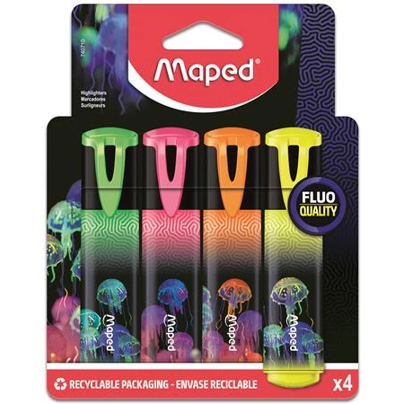 Szövegkiemelő készlet 4db-os MAPED Fluo Peps Deepsea Paradise  1-5mm vegyes színek