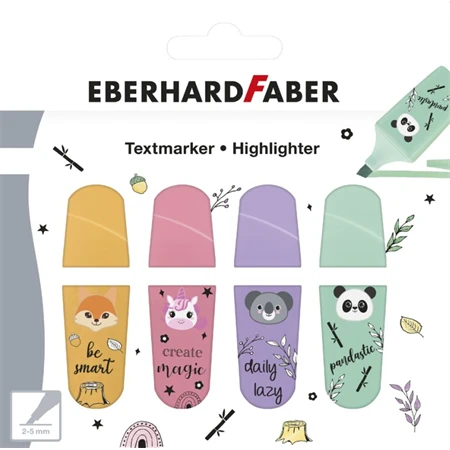 Szövegkiemelő készlet 4db-os ANIMAL mini pasztell