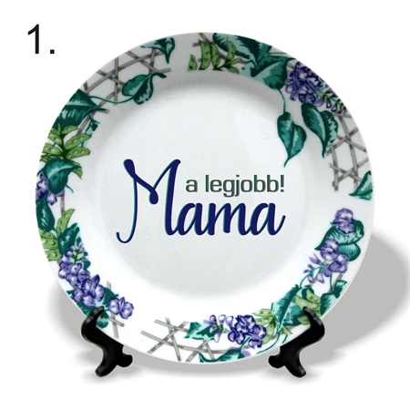 Szublimálható tányér, anyák napi grafikával