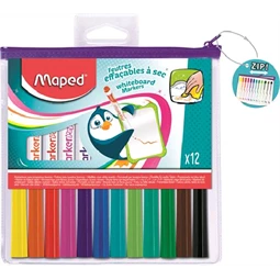 Táblafilc készlet 12db-os MAPED Marker`Peps 1,5 mm, kimosható, fehértáblához