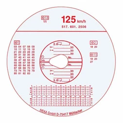 Tachografpapir 125 km/h 100lap/dob.