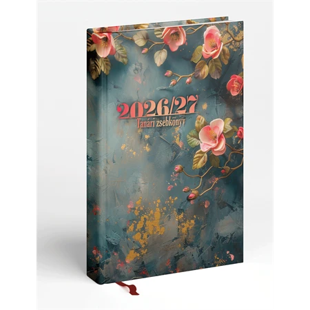 Tanári zsebkönyv 2026-2027 REAL virágminta